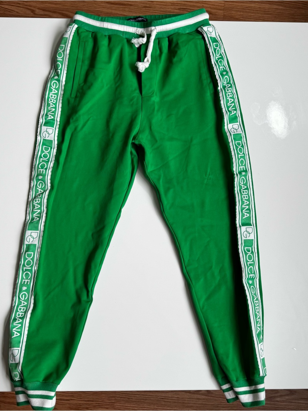 Dolce & Gabbana  men’s Green Logo-Trim Track Pants